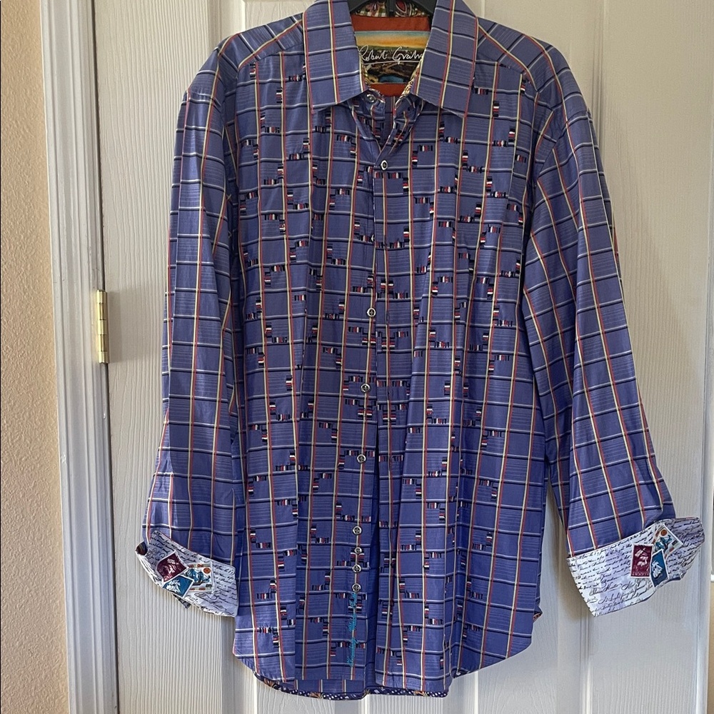 Robert Graham purple/blue?Checkered Shirt XL